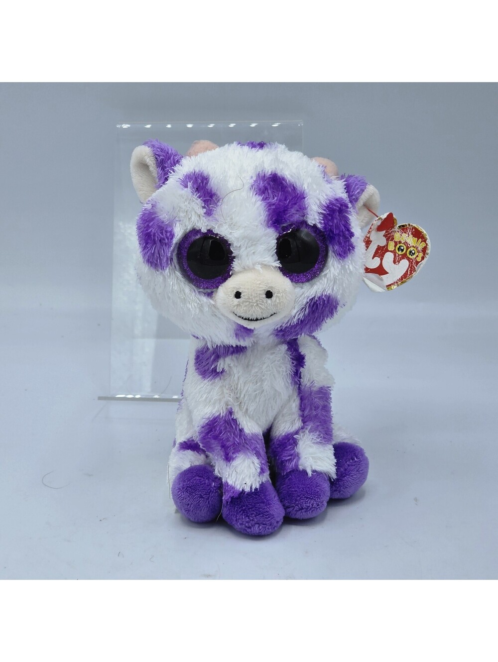 TY Beanie Boos - ETHEL the Purple & White Cow (Glitter Eyes) (6 inch)